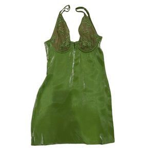 Camila Coelho Green Satin Mini Dress